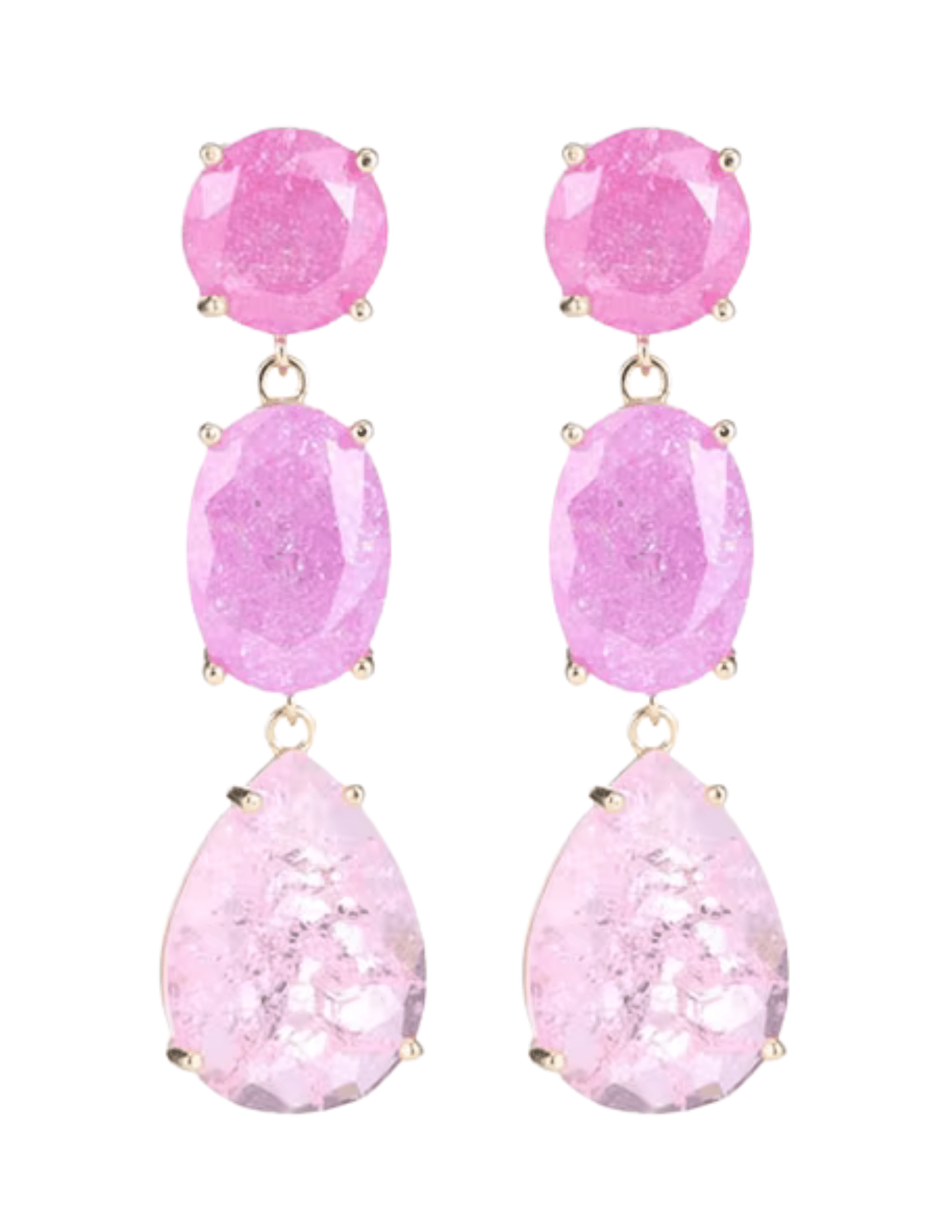 Elegant pink statement earrings by Fleur de Camélia