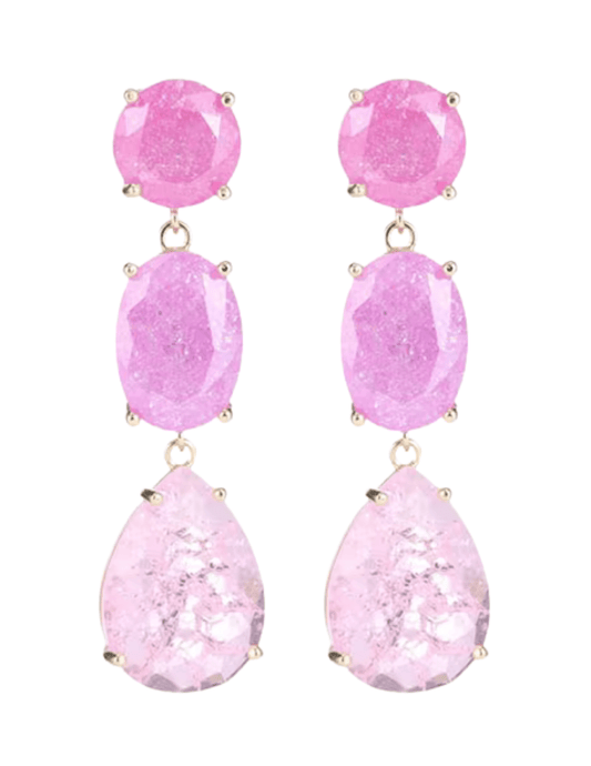 Elegant pink statement earrings by Fleur de Camélia