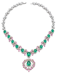 Fleur de Camélia Jaslyn CZ Necklace in Green Pink Multi