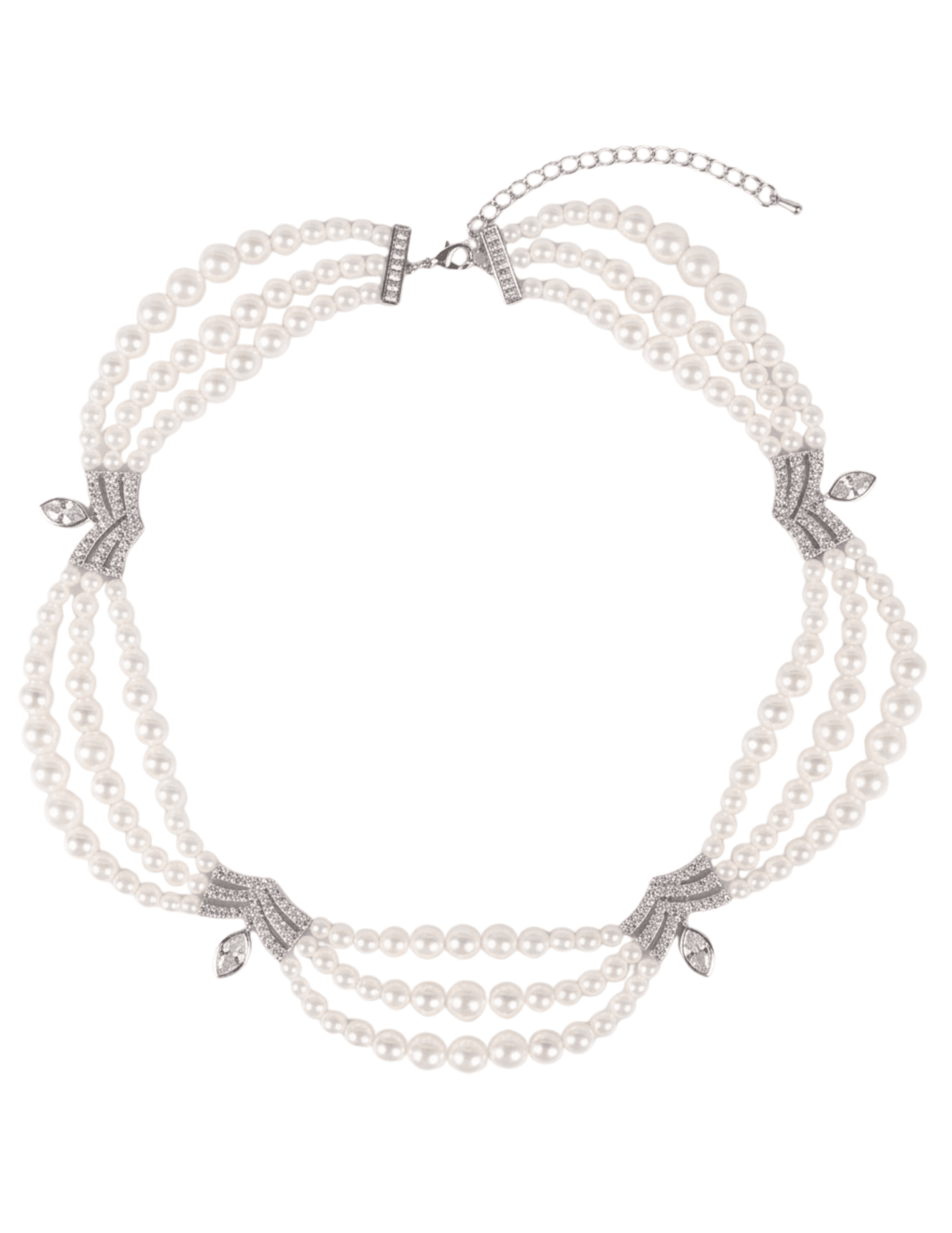 Fleur de Camélia Judie pearl CZ statement collar necklace