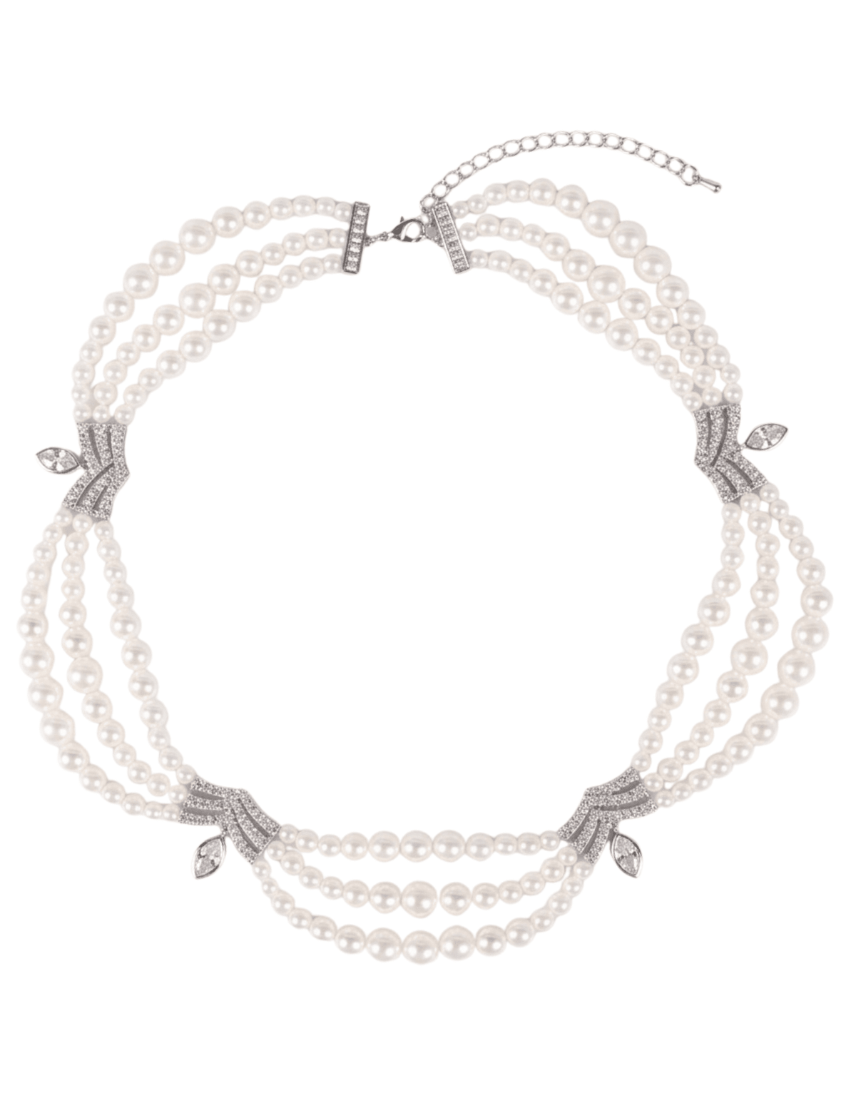 Fleur de Camélia Judie pearl CZ statement collar necklace