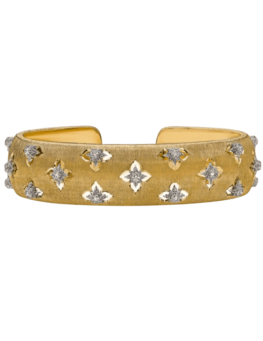Fleur de Camélia Karina textured gold bangle bracelet