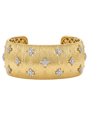 Fleur de Camélia Karina Wide Textured Bangle in Gold