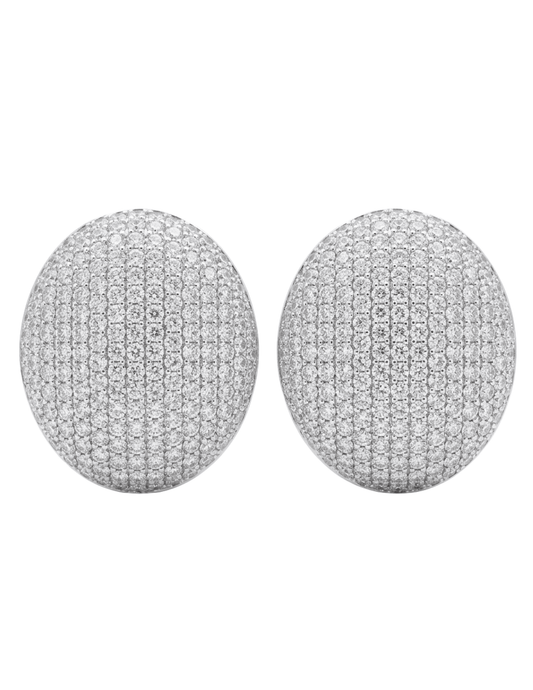 Fleur de Camélia Linda Silver Pavé Earrings | Steven Dann