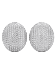 Fleur de Camélia Linda Silver Pavé Earrings | Steven Dann