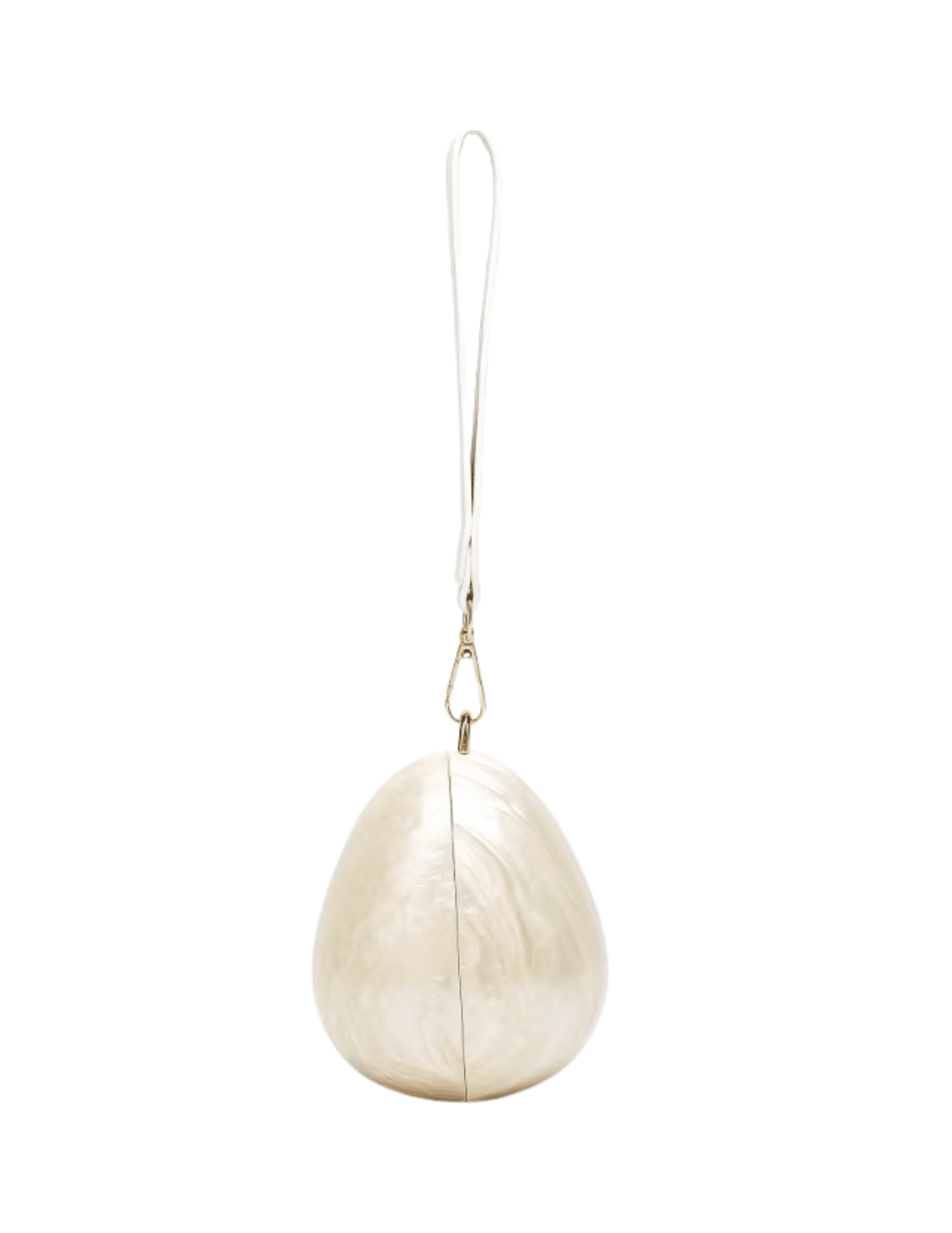 Lottie Mini Pearl Clutch with detachable pearl strand crossbody strap in ivory