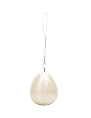 Lottie Mini Pearl Clutch with detachable pearl strand crossbody strap in ivory