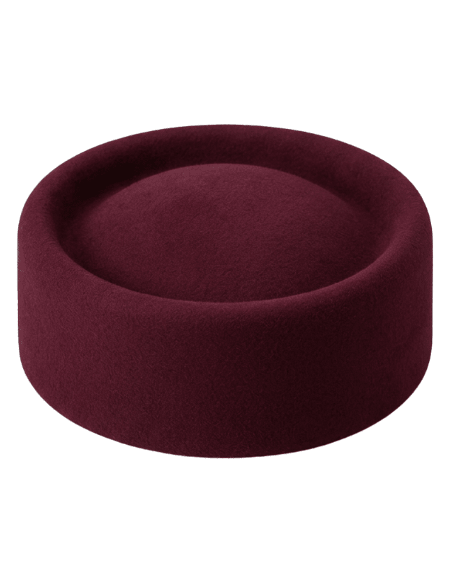 Fleur de Camélia Madeline Pillbox Hat in Burgundy