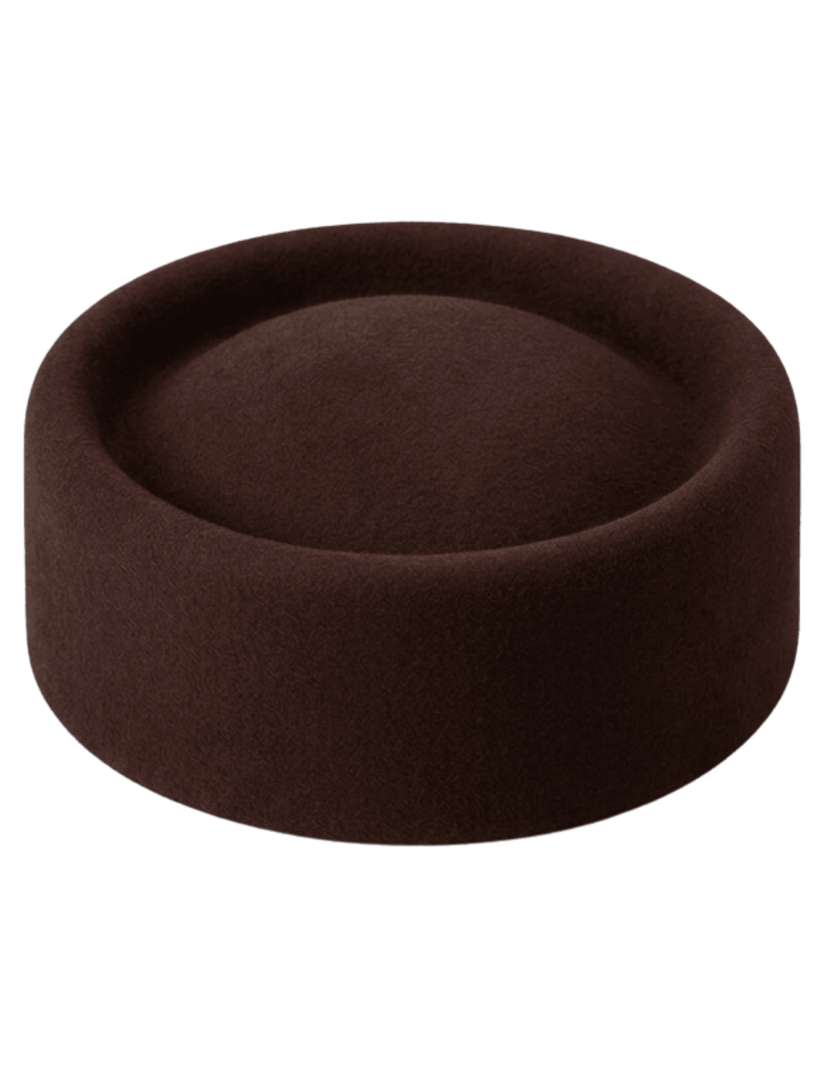 Fleur de Camélia Madeline Pillbox Hat in Chocolate