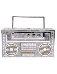 Fleur de Camélia Madonna Silver Boombox Clutch 