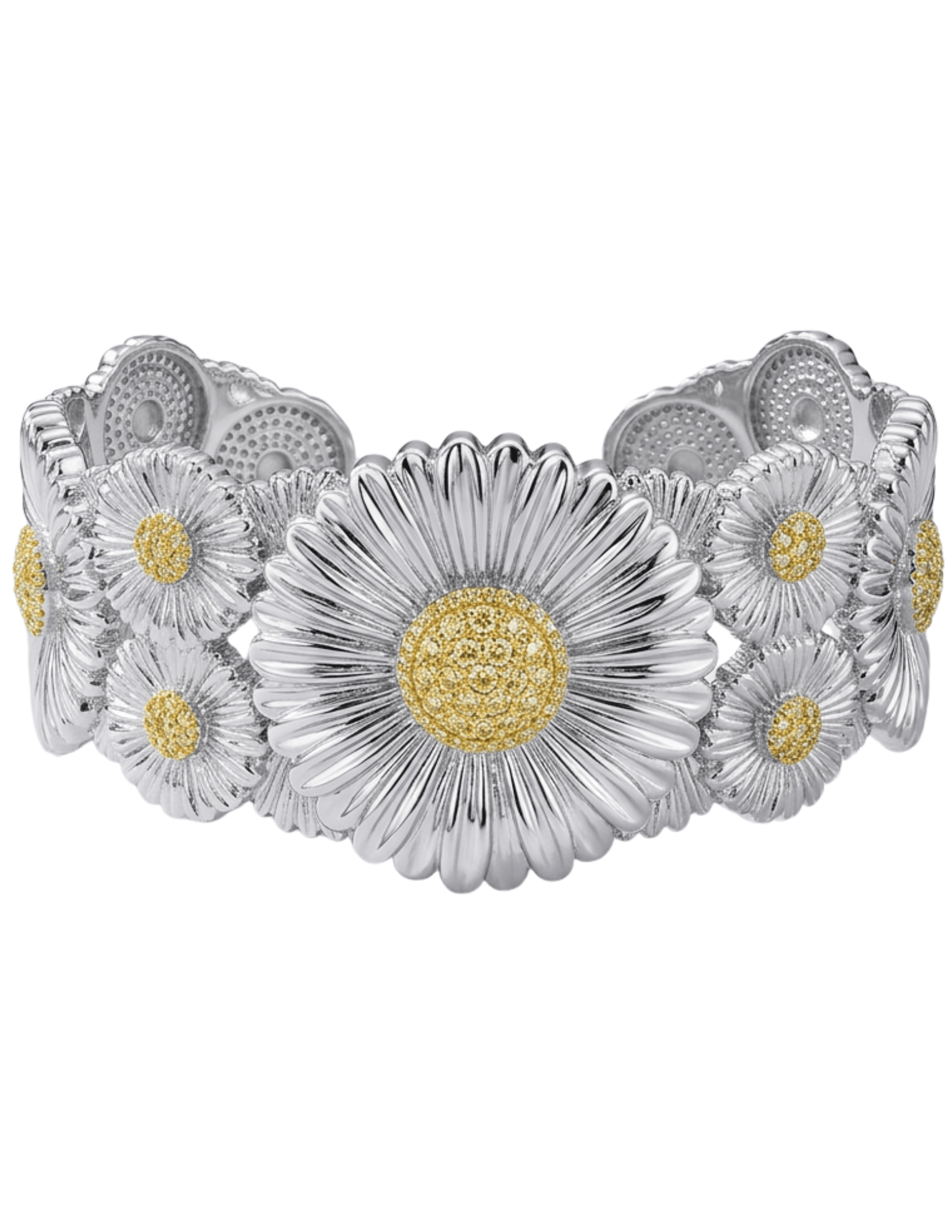 Fleur de Camélia Marion Two-Tone Flower Cuff Bracelet