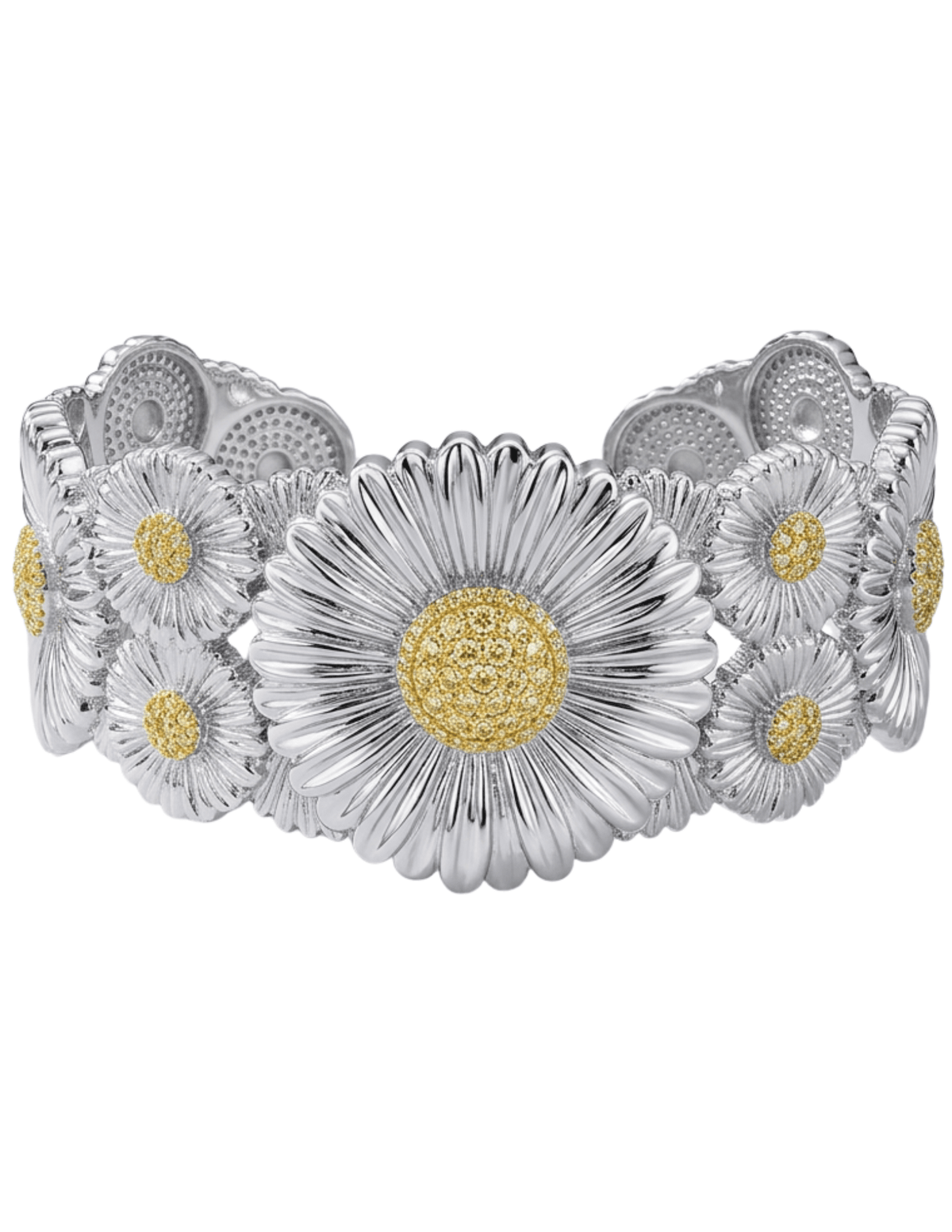 Fleur de Camélia Marion Two-Tone Flower Cuff Bracelet