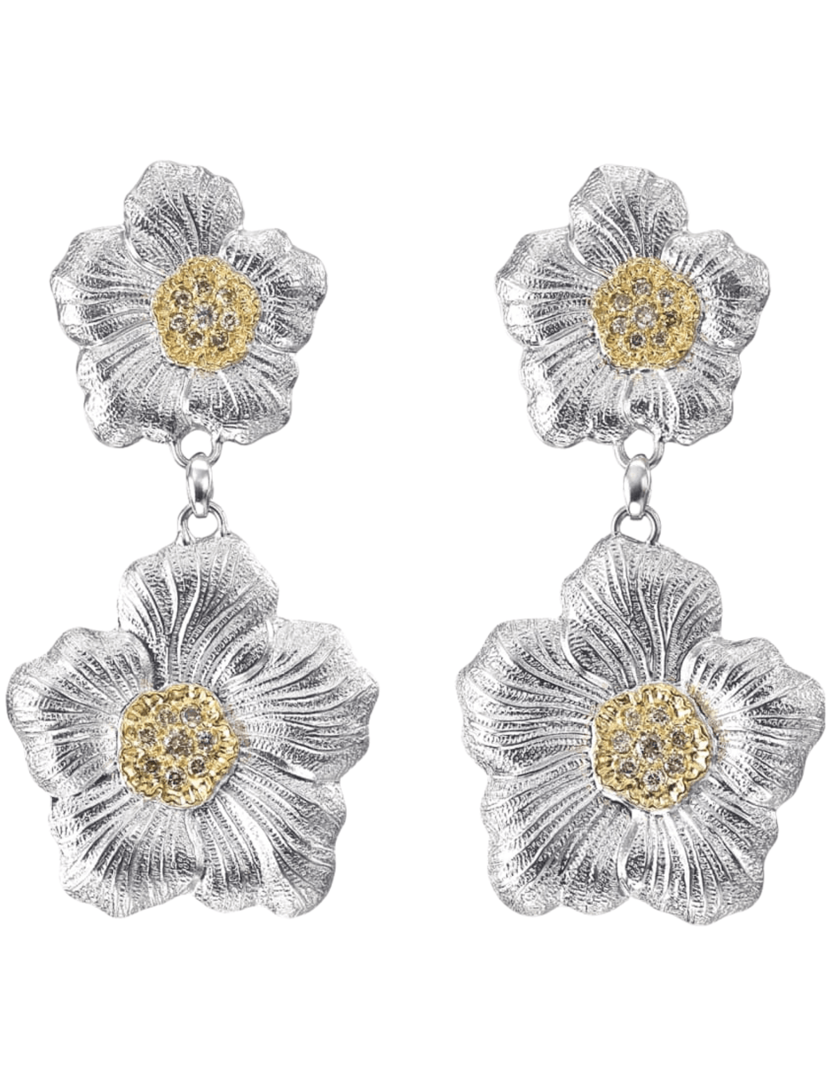 Fleur de Camélia Marion two tone flower statement earrings