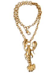 Fleur de Camélia Maris Lobster Necklace in gold with oversized lobster pendant on bold chain