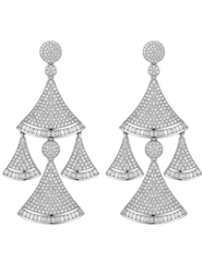 Fleur de Camélia Millie CZ Chandelier Earrings in Silver.