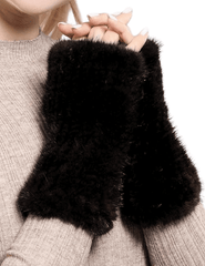 Fleur de Camélia - Fleur de Camélia Mink Knit Fingerless Gloves - Buy Online