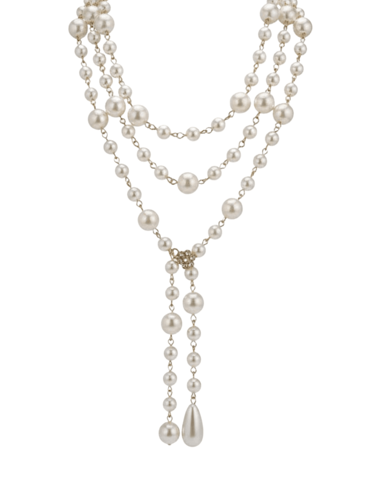 Fleur de Camélia Nara Pearl Long Necklace in Ivory
