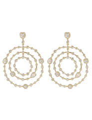 Fleur de Camélia Olive embellished hoop earrings in gold