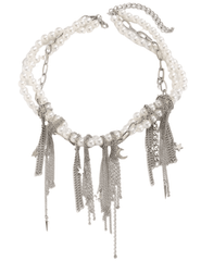 Fleur de Camélia - Fleur de Camélia Pearl Chain Choker Necklace - Buy Online