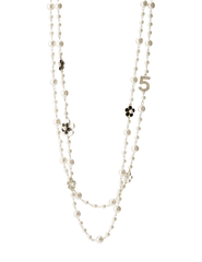 Fleur de Camélia Pearl Flower Double Strand Necklace in Pearl