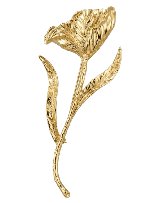 Fleur de Camélia Perry statement flower brooch in gold with sculptural floral design