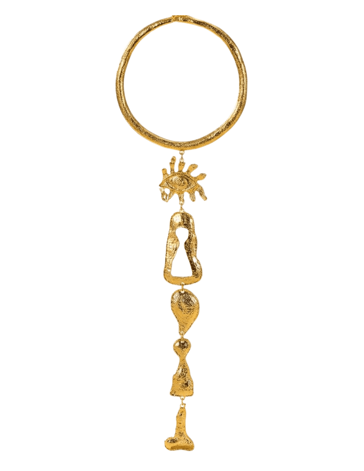 Fleur de Camélia Prue surrealist gold statement necklace with pendant