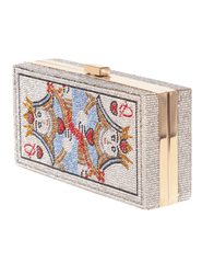Fleur de Camélia Regina Crystal Clutch with Queen of Hearts rhinestone design