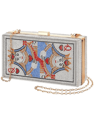 Fleur de Camélia Regina Crystal Clutch with Queen of Hearts rhinestone design