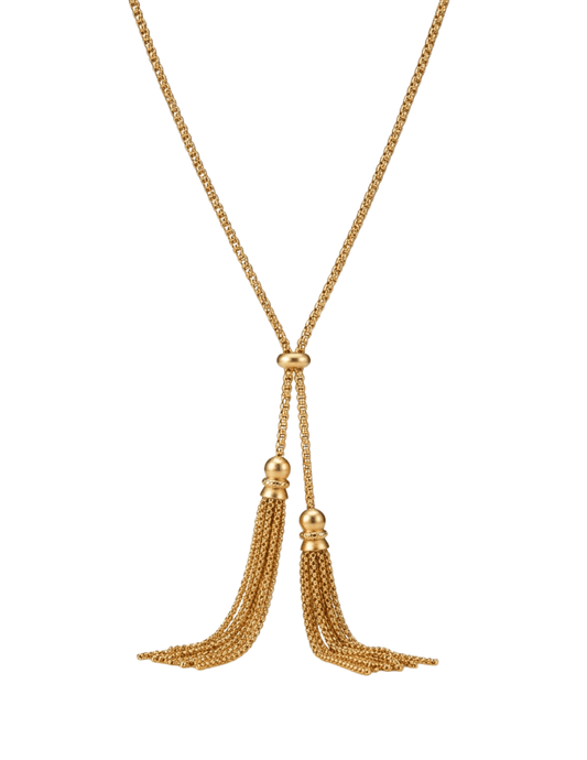 Fleur de Camélia Remy Chain Tassel Necklace in Gold
