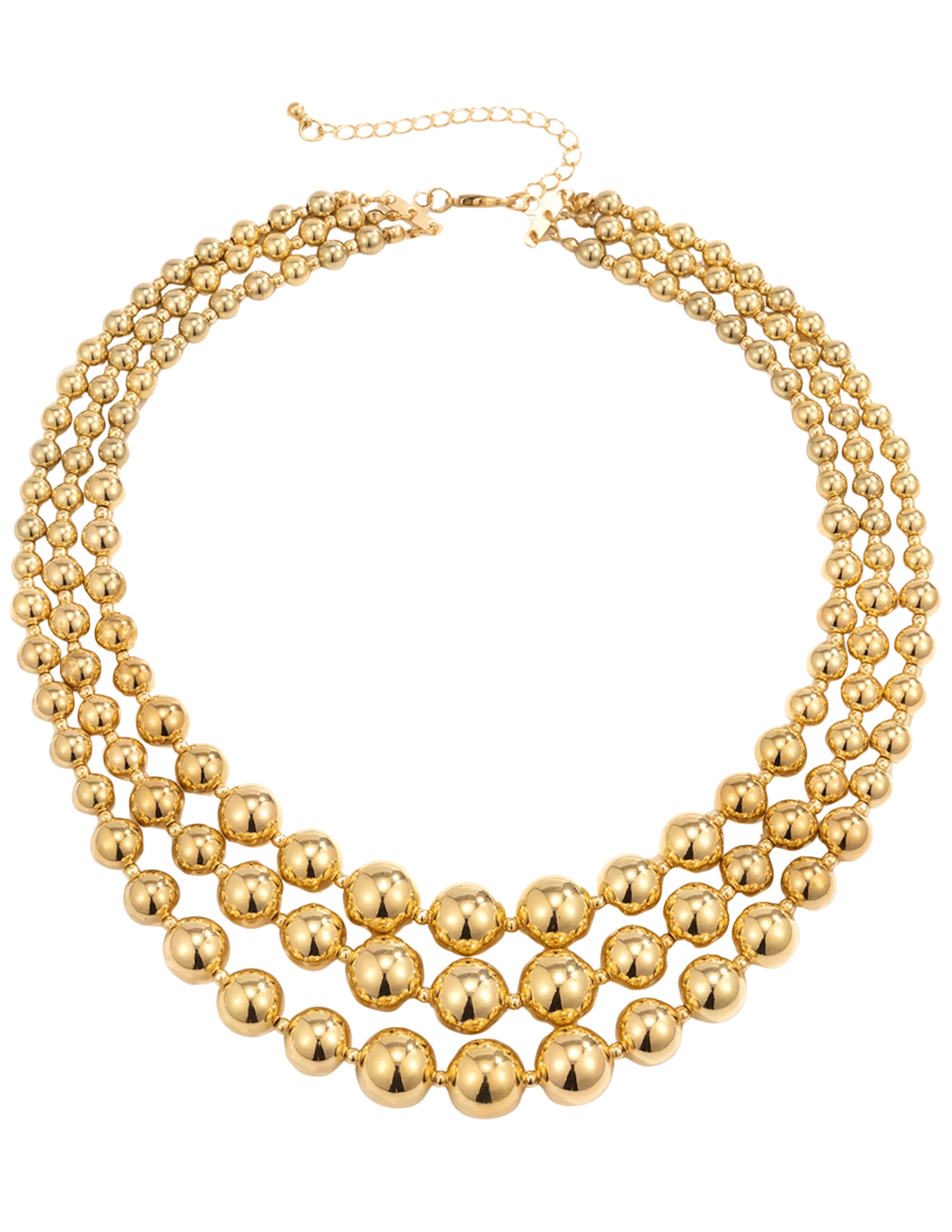 Fleur de Camélia Riva gold metallic bead layered collar necklace