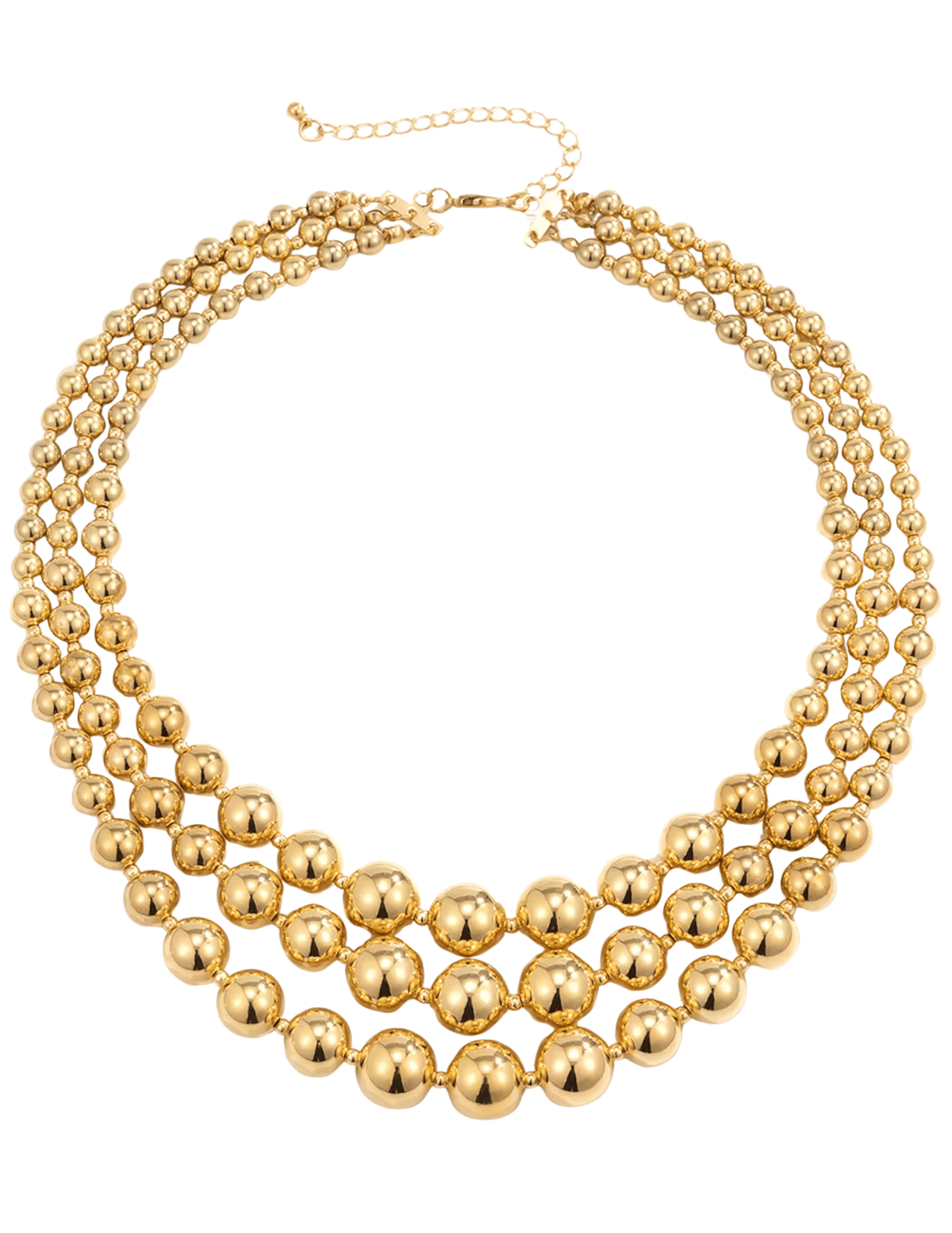 Fleur de Camélia Riva gold metallic bead layered collar necklace
