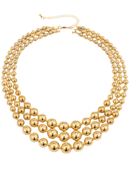 Fleur de Camélia Riva gold metallic bead layered collar necklace
