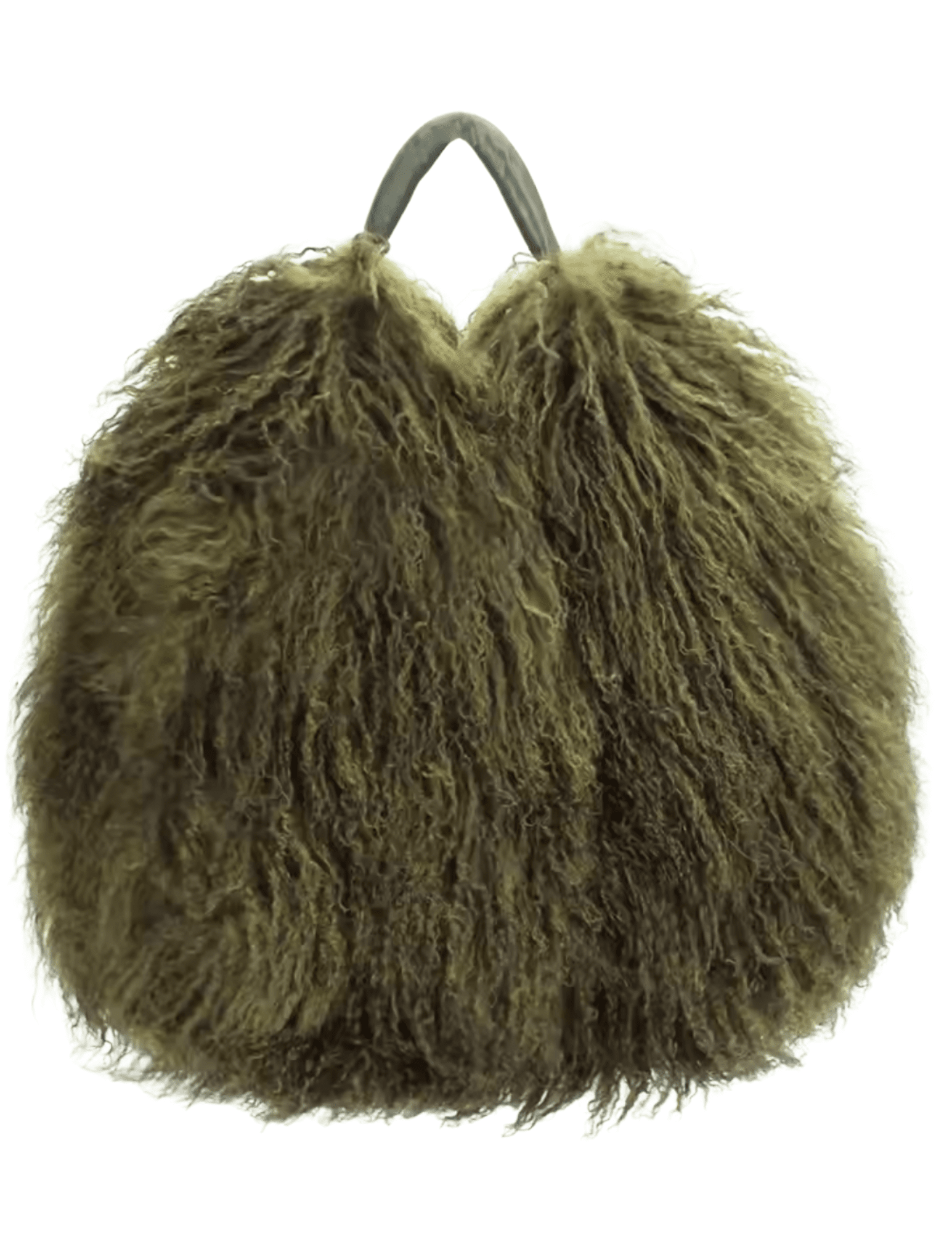 Fleur de Camélia Romona Mongolian Fur Bag in olive