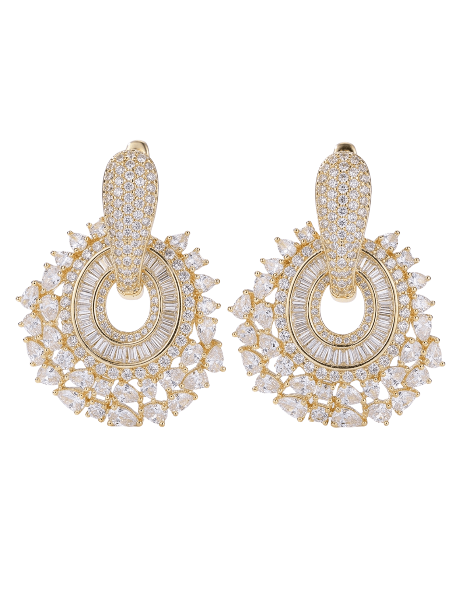 Fleur de Camélia Sienna CZ Earrings Gold