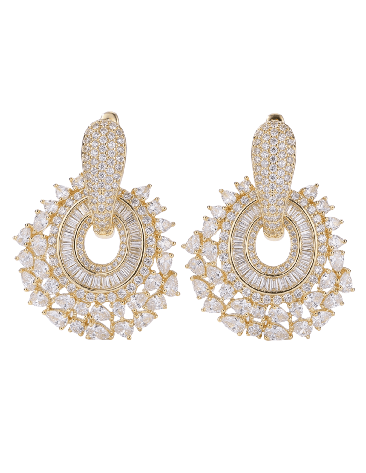 Fleur de Camélia Sienna CZ Earrings Gold