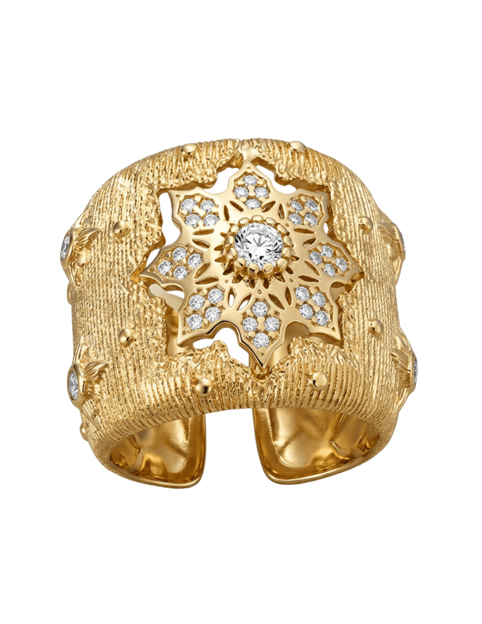 Fleur de Camélia Sima Textured Ring in Gold