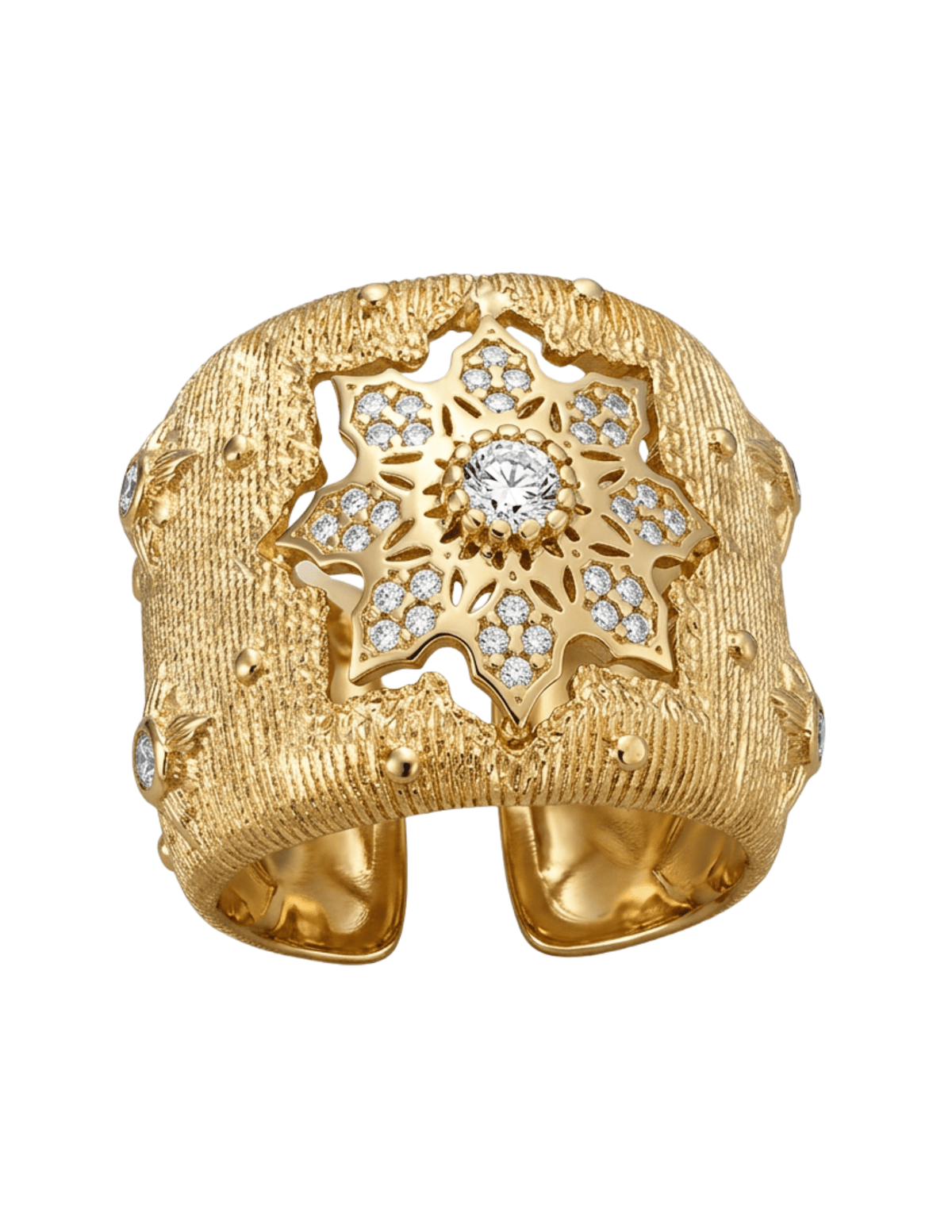 Fleur de Camélia Sima Textured Ring in Gold