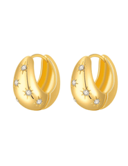 Fleur de Camélia - Fleur de Camélia Star Embellished Hoop Earrings - Buy Online