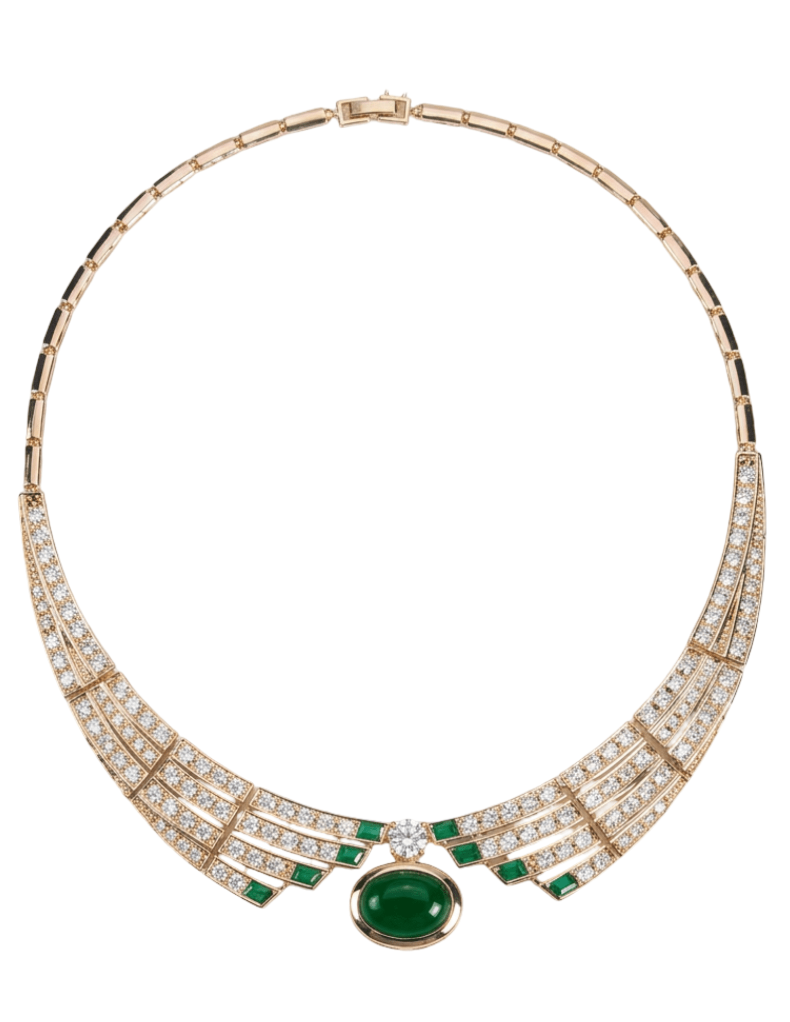 Fleur de Camélia Sutton Collar Necklace in Gold and Green