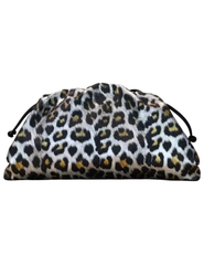 Fleur de Camélia Whitney Silver Leopard Clutch