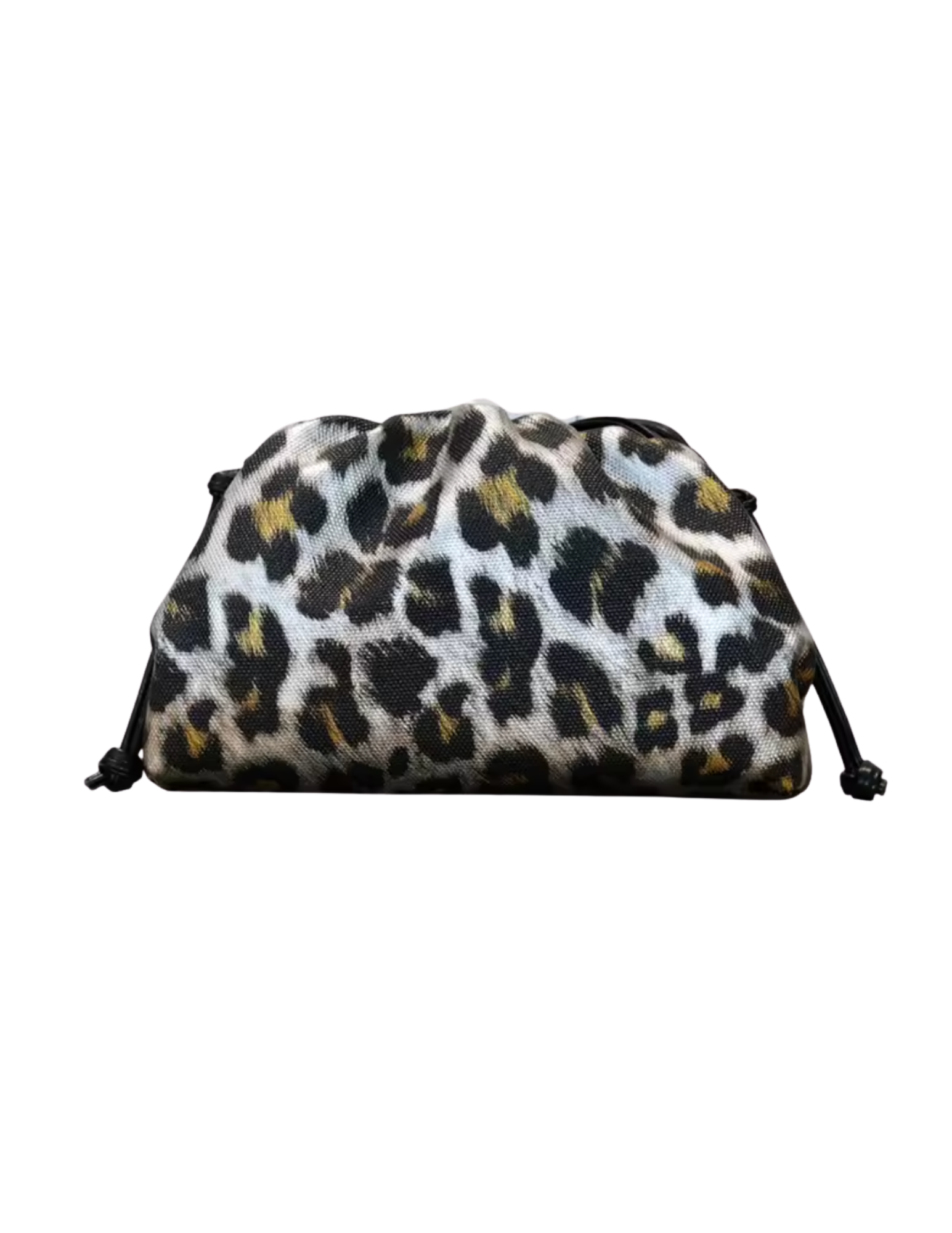 Fleur de Camélia Whitney Small Silver Leopard Clutch