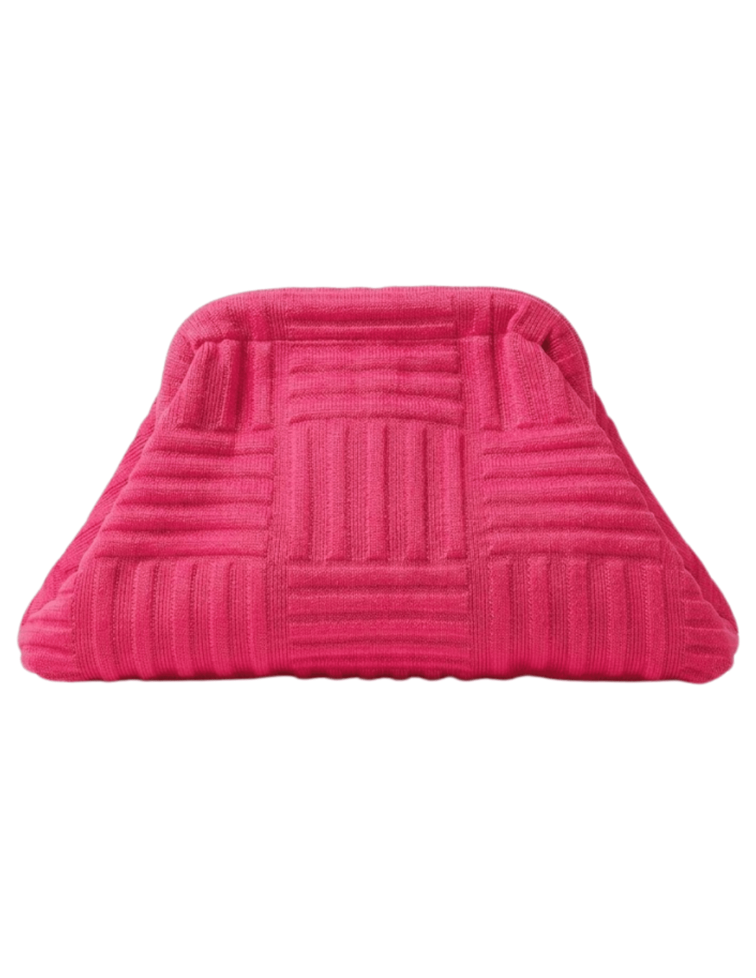Fuchsia Textured Clutch Woven Evening Bag