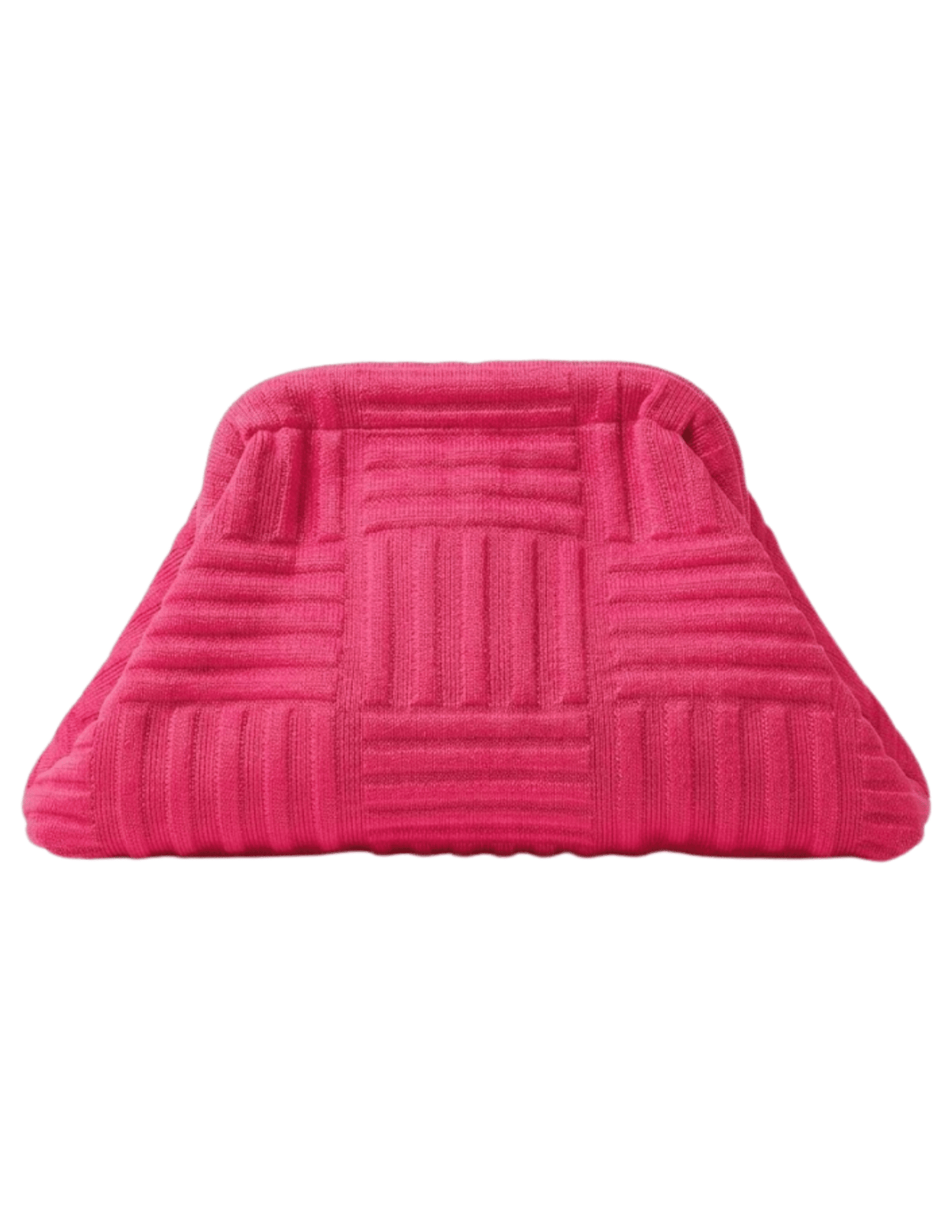 Fuchsia Textured Clutch Woven Evening Bag