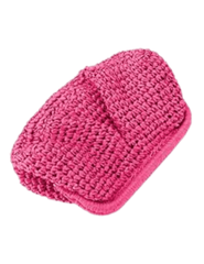 St. Barths La Robe August Straw Pouch Clutch -side view