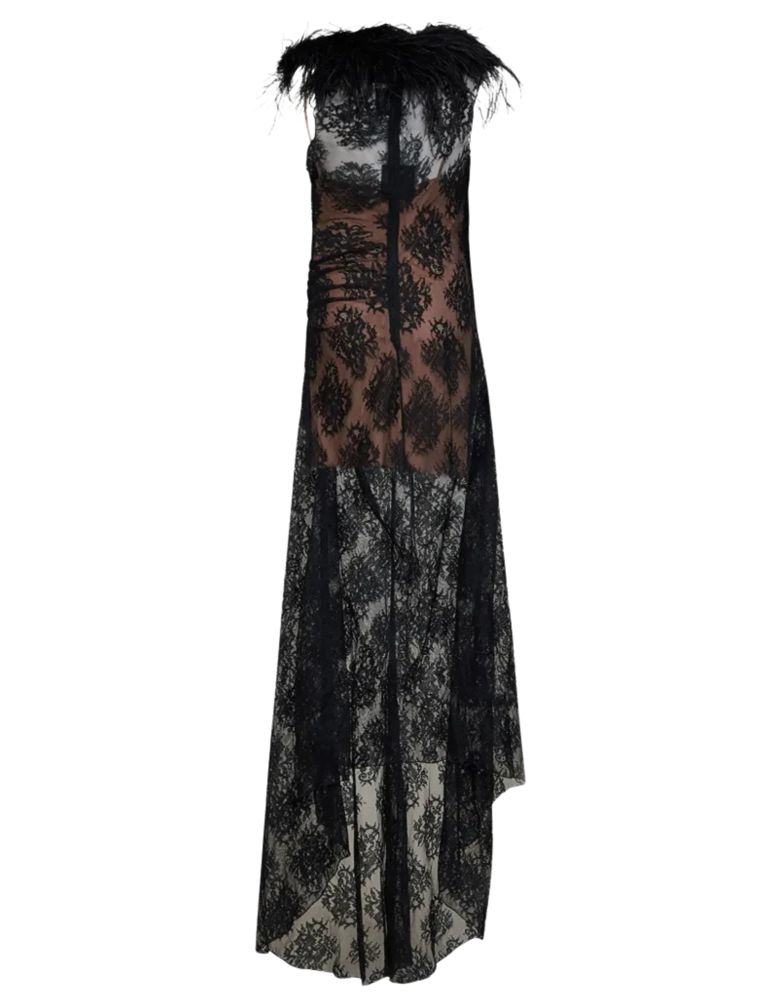 Giuseppe Di Morabito black feather trim gown Back view