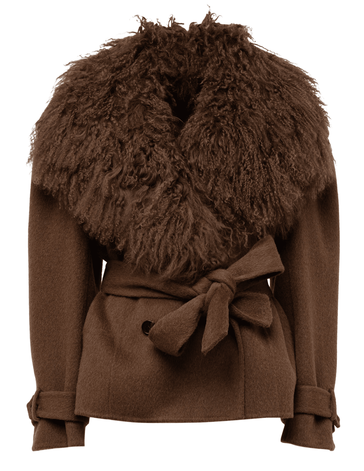Giuseppe Di Morabito Cropped Wool Fur Collar Trench