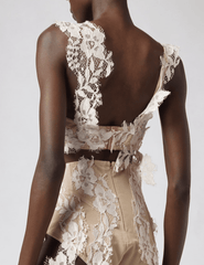Back view of Giuseppe Di Morabito Lace Bra Top Cream