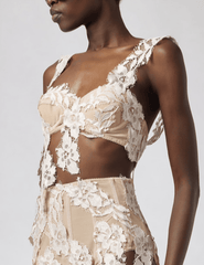 Side view of Giuseppe Di Morabito Lace Bra Top Cream