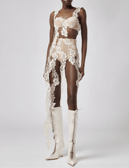 Giuseppe Di Morabito Lace Bra Top Cream matching set