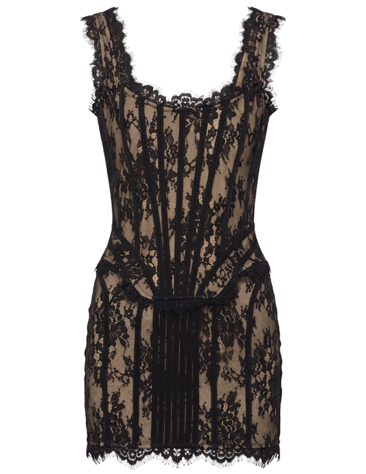 Giuseppe Di Morabito Lace Corset Mini Dress Black